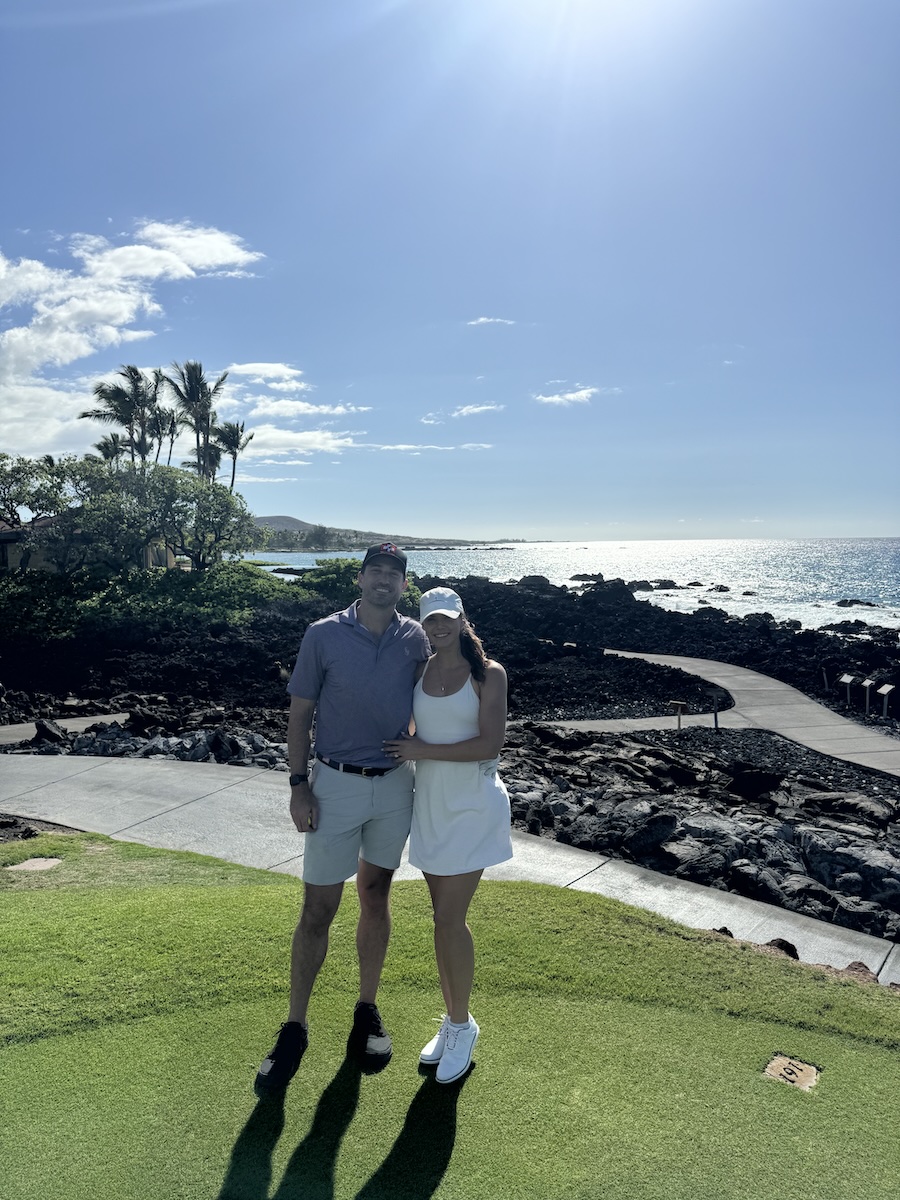 Patrick and Lauren golfing in Hawaii